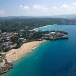 The aerial view shows how IIC School for Spanish in Sosua is tucked in between two beaches.