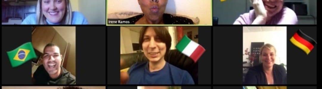 A collage of individual IIC Spanish students from different countries who look into the camera while learning Spanish online in live online classes from the Dominican Republic.