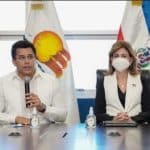 Dominican Tourismminister David collado and Vice president Peña in a press conference about on Germany's decision to take the Dominican Republic offthe list of COVID19 risk areas.