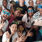 Students and teachers at IIC Spanish School in the Dominican Republic celebrate the UN Spanish Language Day on April 23.