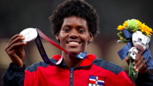 Athlete Marileidy from the Dominican Republic is the first woman to win a silver medal at the Tokyo Summer Olympics 2020 2021.