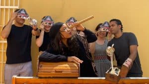 Students learning Spanish at IIC Spanish School in Santo Domingo Dominican republic are posing as pirates at the school for a photo shoot mini series the school did on famous movies filmed in the Dominican Republic.Pirates of the Caribbean