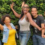 Team of IIC Spanish School in Santo Domingo in the Dominican Republic having fun with their Spanish language students in the school garden